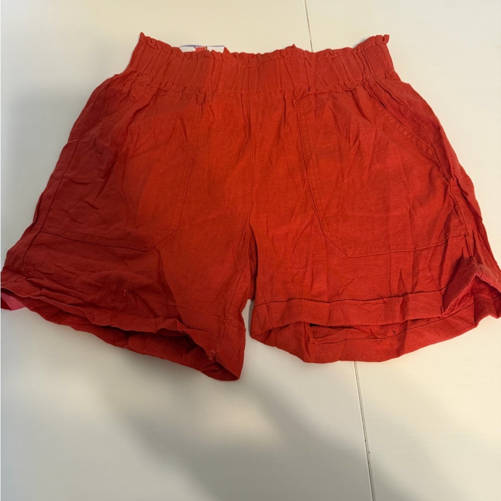 Briggs New York Red High-Waist Elastic Waist Shorts